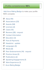 Majux Avvo Profile Completeness