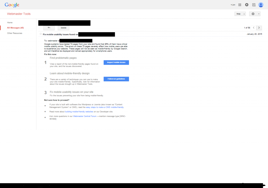 google notifications and seo