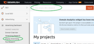 SEMRush Display Advertising Research
